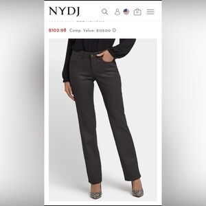 NWOT attached.  Chocolate Brown coated jeans